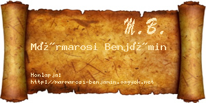 Mármarosi Benjámin névjegykártya